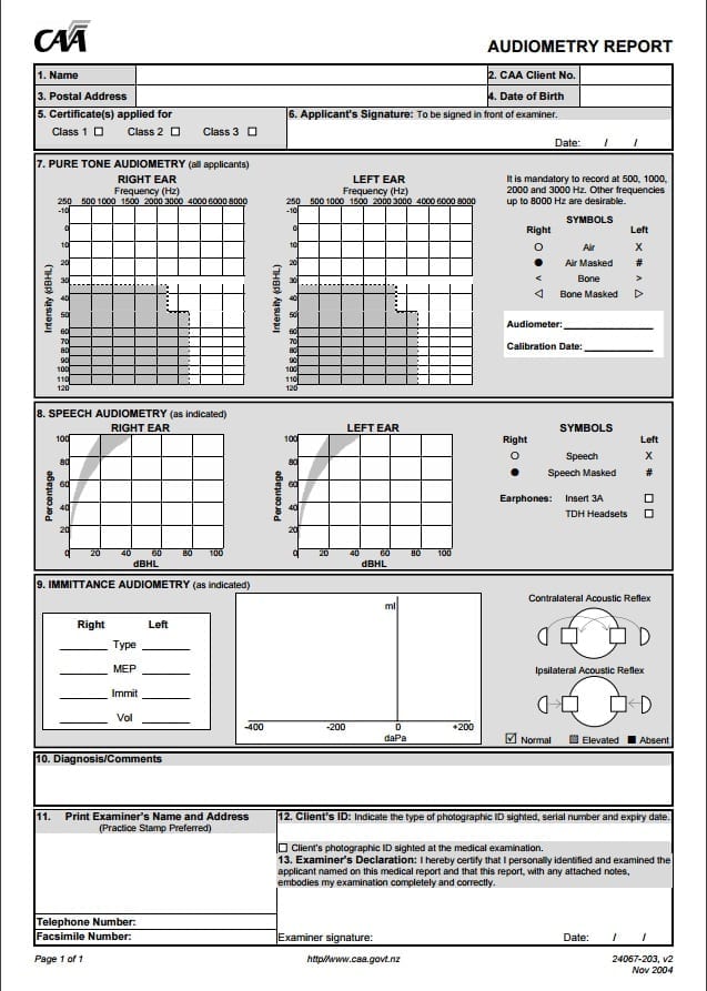 CAA-Audiometry-report-form